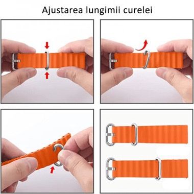 Set 3 curele 20 mm pentru Galaxy Watch 6, 5, 4, Watch GT si alte ceasuri, portocaliu, roz, starlight 6