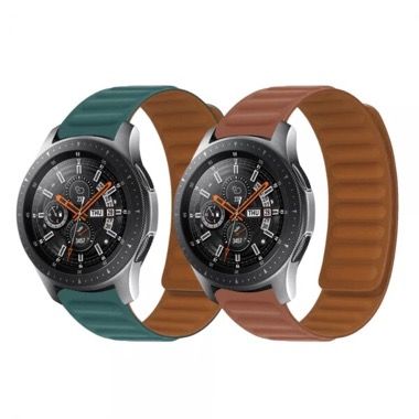 Set 3 curele 22 mm pentru Galaxy Watch 3 45mm, Gear S3, Huawei Watch GT 2 si GT 3, maro, verde, albastru 3
