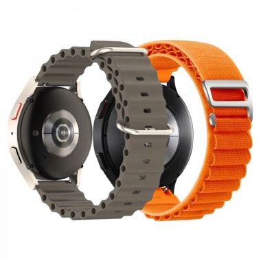 Set 3 curele 22 mm pentru Galaxy Watch 3 45mm, Gear S3, Huawei Watch GT 2 si GT 3, maro, verde, albastru 4