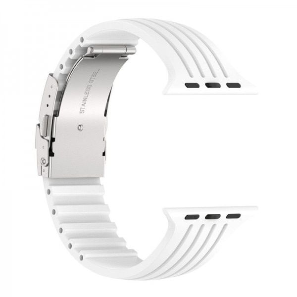 Set 3 curele pentru Apple Watch 38-41 mm, silicon si nylon, roz-alb portocaliu starlight 5