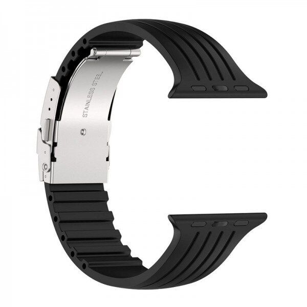 Set 3 curele pentru Apple Watch 42-49 mm si Ultra, silicon piele si otel inoxidabil, maro verde albastru 4