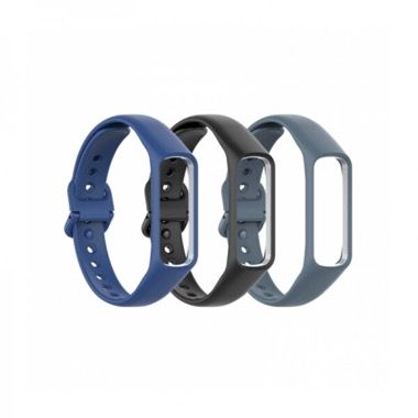 Set 3 curele silicon pentru Samsung Galaxy Fit 2 SM-R220, gri, negru, albastru 3