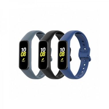 Set 3 curele silicon pentru Samsung Galaxy Fit 2 SM-R220, gri, negru, albastru 4