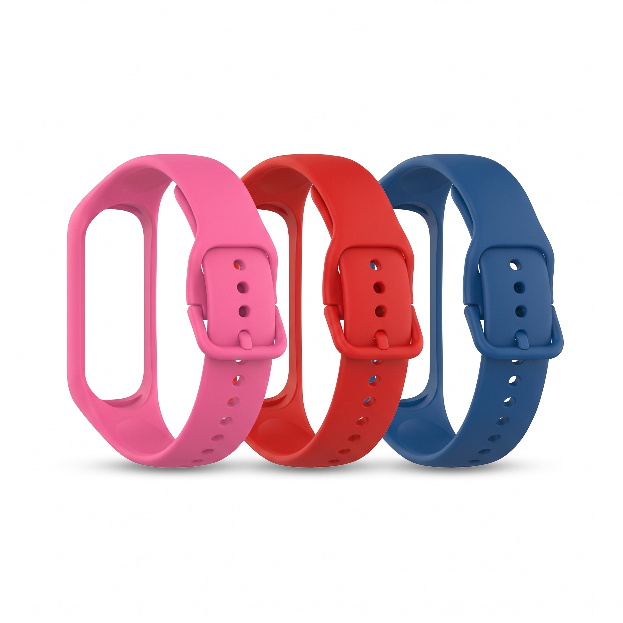 Set 3 curele silicon pentru Samsung Galaxy Fit 2 SM-R220, roz, rosu, albastru