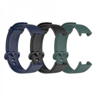 Set 3 curele silicon pentru Xiaomi Redmi Watch si Mi Watch Lite, negru, verde, albastru 3