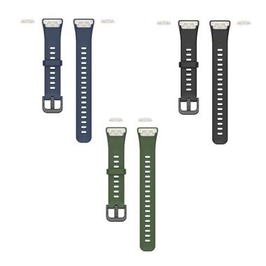 Set 3 curele sport silicon pentru Huawei Band 6 si Honor Band 6, negru, albastru, verde 4