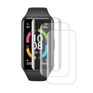 Set 3 folii de protectie hidrogel pentru Huawei Band 6 si Honor Band 6, transparente 2
