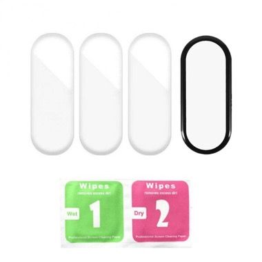 Set 3 folii hidrogel si folie curbata 3D pentru Xiaomi Mi Band 7, transparent si negru 2