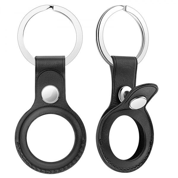 Set 3 huse pentru Apple AirTag cu prindere pentru chei, zgarda si geanta, negru, mov, alb 3