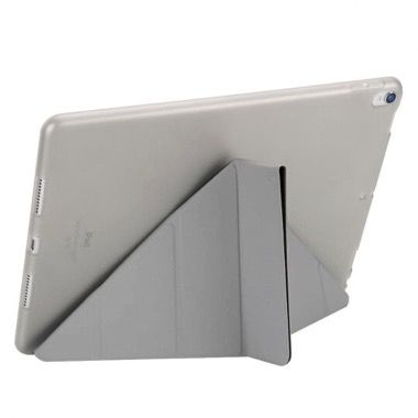 Set 3 in 1 husa carte, husa silicon si folie ecran pentru iPad Pro 10.5 si Air 3, gri 3