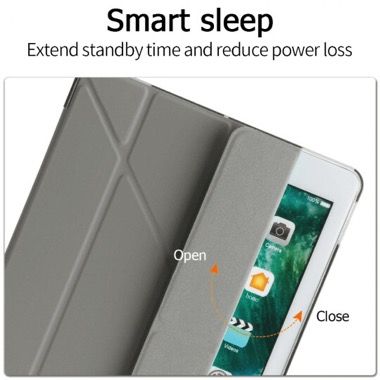 Set 3 in 1 husa carte, husa silicon si folie ecran pentru iPad Pro 10.5 si Air 3, gri 4