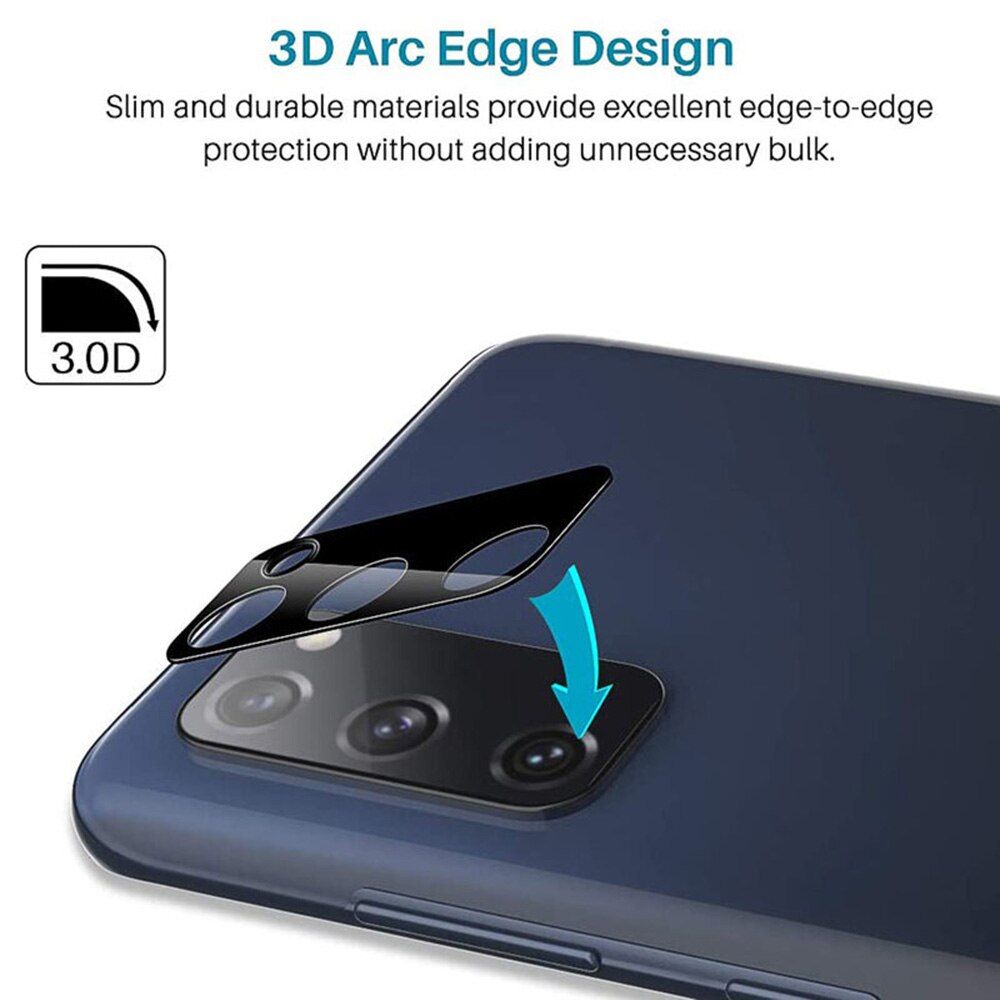 Set 3 in 1 pentru Samsung S20 FE, husa antisoc cu inel, folie sticla si folii camera, albastru inchis 5