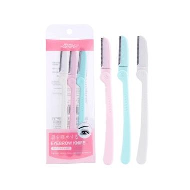 Set 3 lame trimmer pliabile 33 mm pentru sprancene, barba si mustata, alb, roz, turcoaz 2