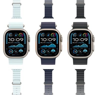 Set 4 curele silicon pentru Apple Watch 42/44/45/49 mm, negru, gri, albastru inchis, nuca 7