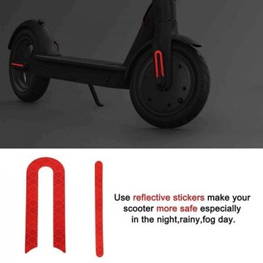 Set 4 stickere reflectorizante capace roti trotineta Xiaomi M365, M365 Pro, rosu 2