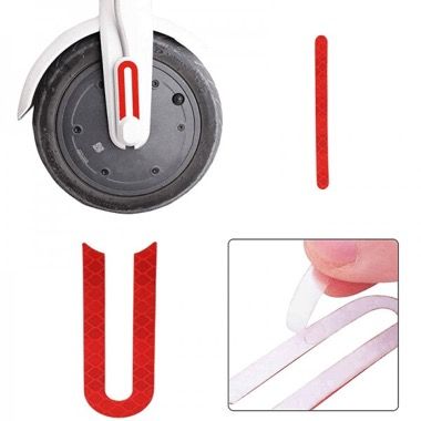 Set 4 stickere reflectorizante capace roti trotineta Xiaomi M365, M365 Pro, rosu 5