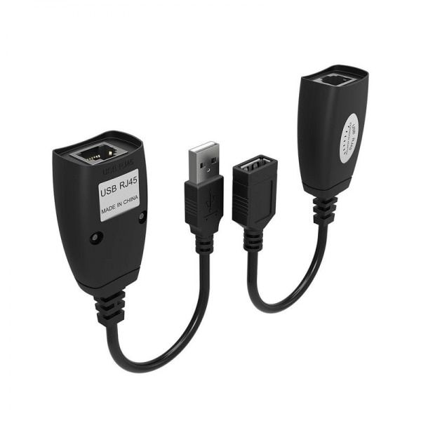 Set adaptoare extender USB la RJ45 pentru prelungit semnalul USB prin cablu de retea, negru 3