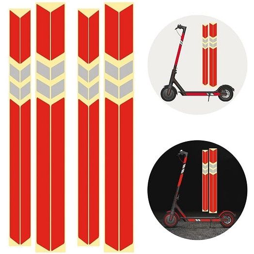 Set stickere laterale reflectorizante trotineta Xiaomi M365, M365 Pro, rosu 2