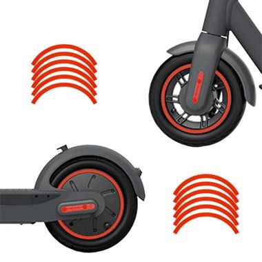 Set stickere reflectorizante cercuri roti trotineta Xiaomi M365, Pro, Pro2, 1S, Mi 3, rosu 2