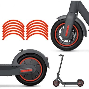 Set stickere reflectorizante cercuri roti trotineta Xiaomi M365, Pro, Pro2, 1S, Mi 3, rosu 3