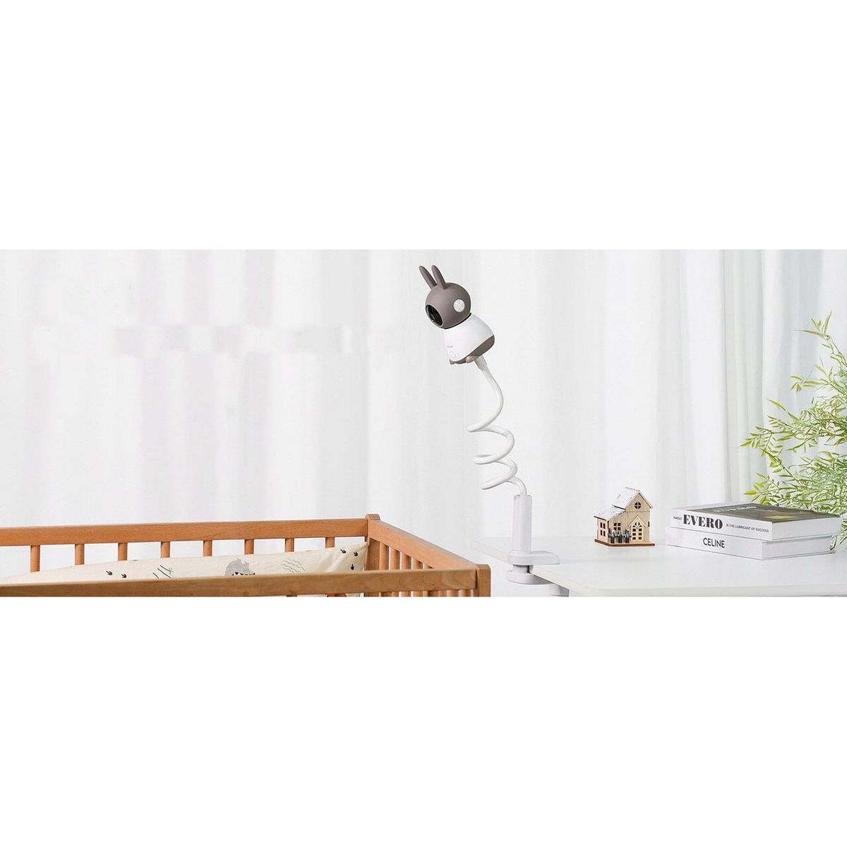 Suport flexibil pentru baby monitor si camera bebelus, prindere cu surub 1/4, alb 2