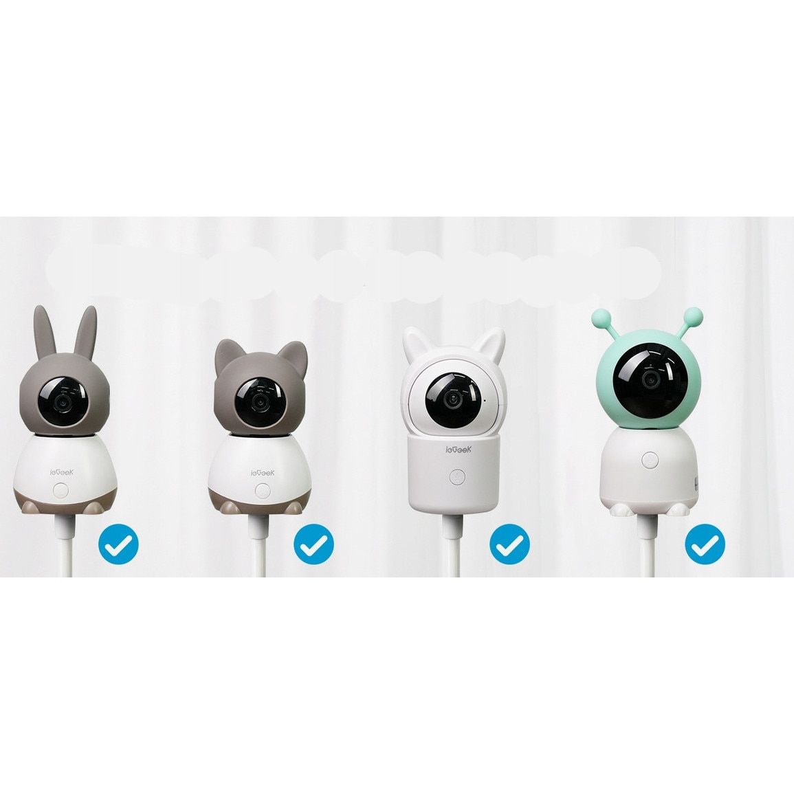 Suport flexibil pentru baby monitor si camera bebelus, prindere cu surub 1/4, alb 3