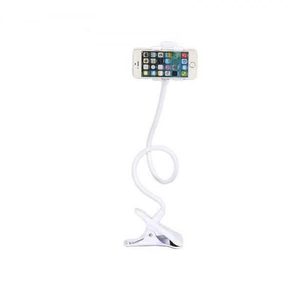 Suport flexibil pentru telefon, rotatie 360 grade, cu clips de birou, negru