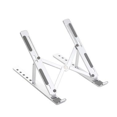 Suport pliabil din aluminiu pentru laptop, tableta si telefon, reglabil, argintiu 3