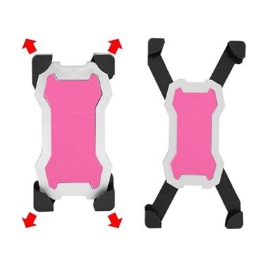 Suport telefon cu claxon fixare ghidon rotire 360 trotineta, bicicleta, carucior, roz 4