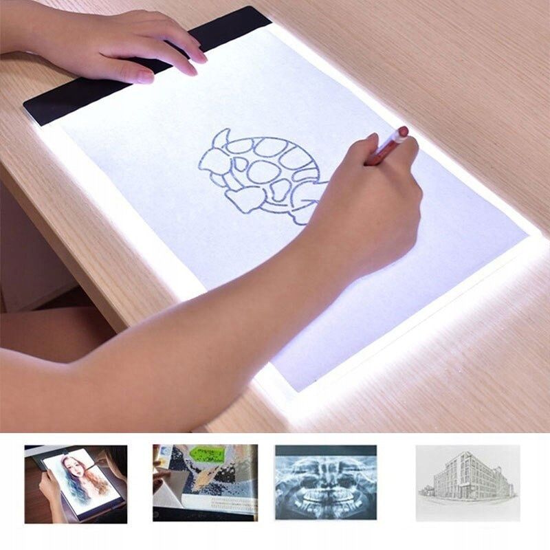 Tableta LED A4 pentru desenat si copiat, 3 niveluri de lumina, incarcare micro USB, negru 4