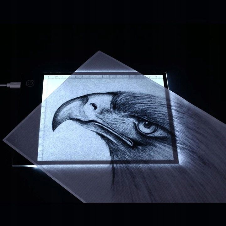 Tableta LED A4 pentru desenat si copiat, 3 niveluri de lumina, incarcare micro USB, negru 5