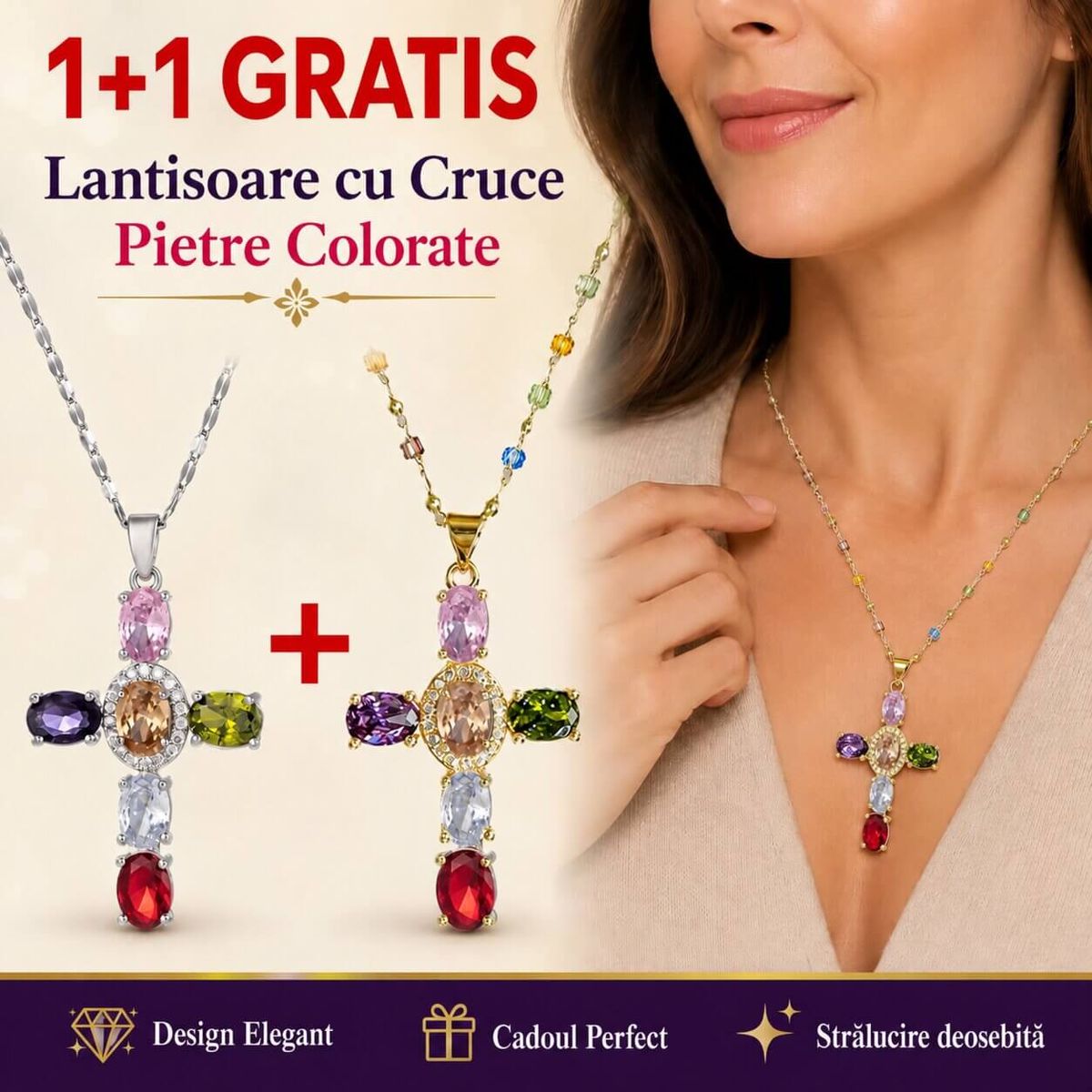 DESIGN ELEGANT CU FORMA CLASICĂ A CRUCII