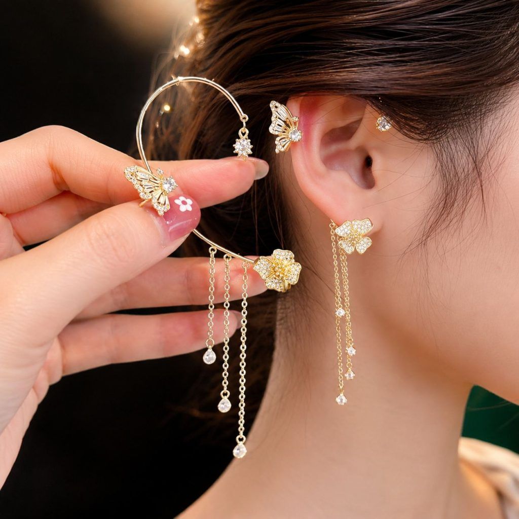 Fixare ear cuff pe cartilaj