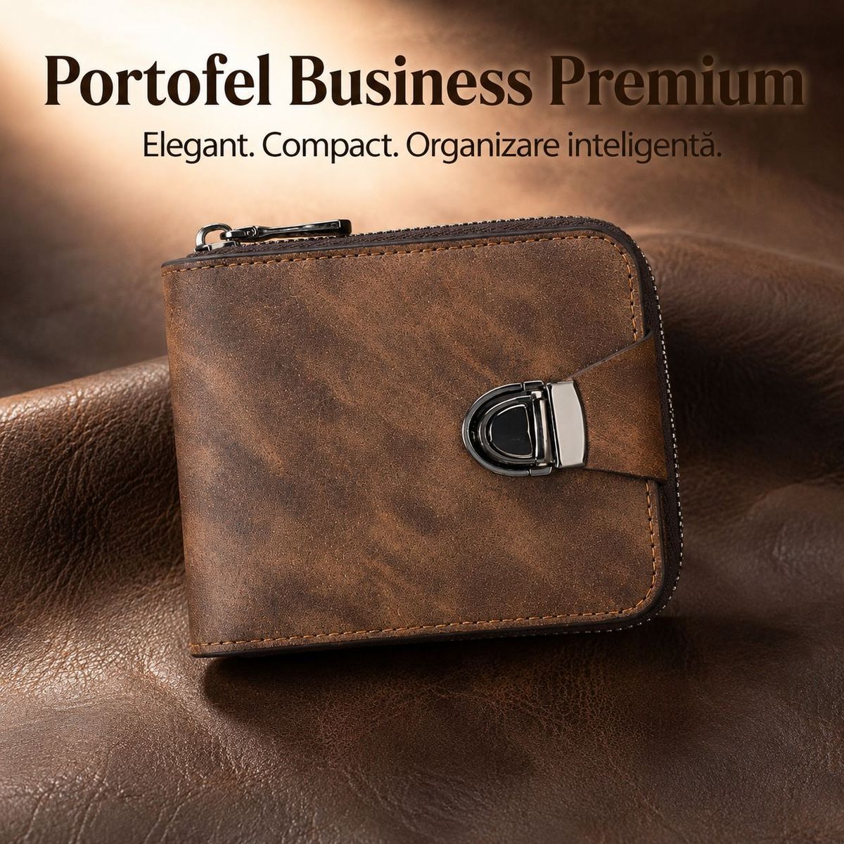Portofel Barbatesc cu Design Business si Compartimentare Inteligenta