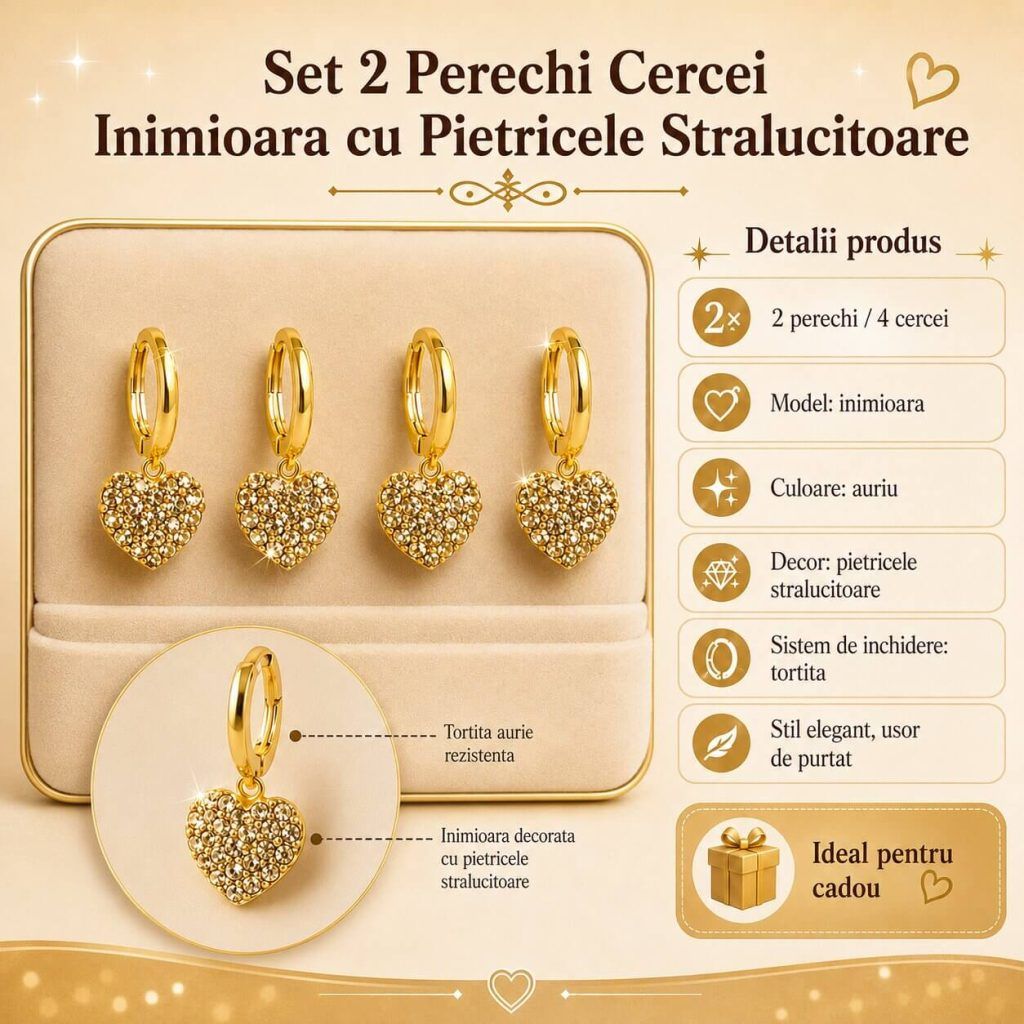 Cercei în formă de inimioară