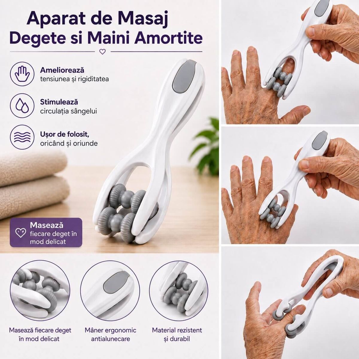 SENZAȚIE DE DESTINDERE PENTRU MÂINI ÎNȚEPENITE