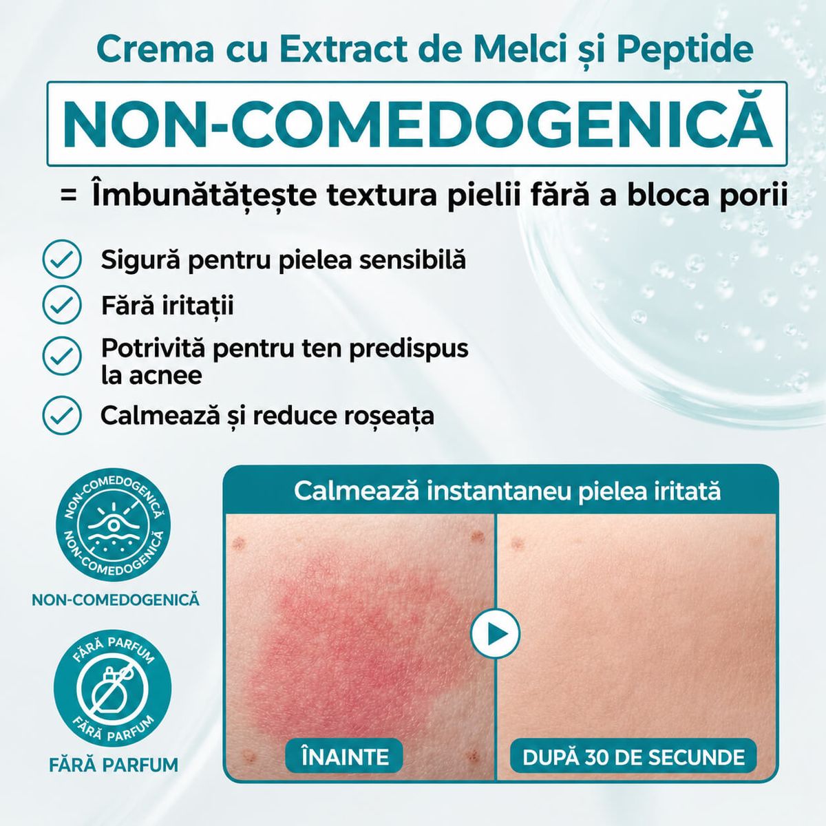 FORMULĂ DELICATĂ ȘI NON-COMEDOGENICĂ