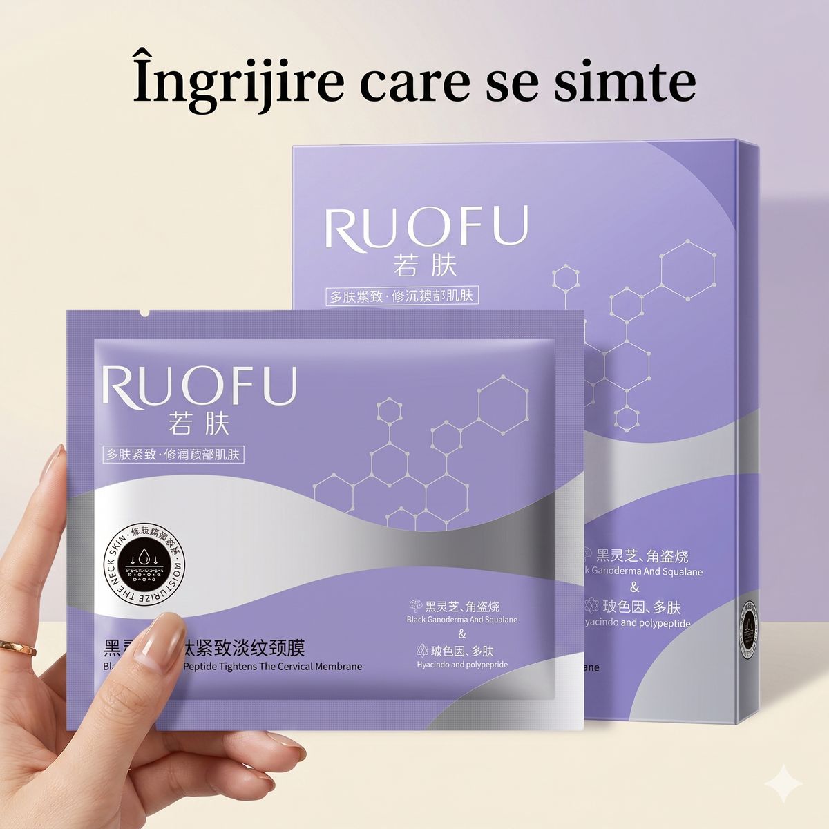 Masca pentru Gat cu Ganoderma pentru Lifting si Efect Anti Aging 2