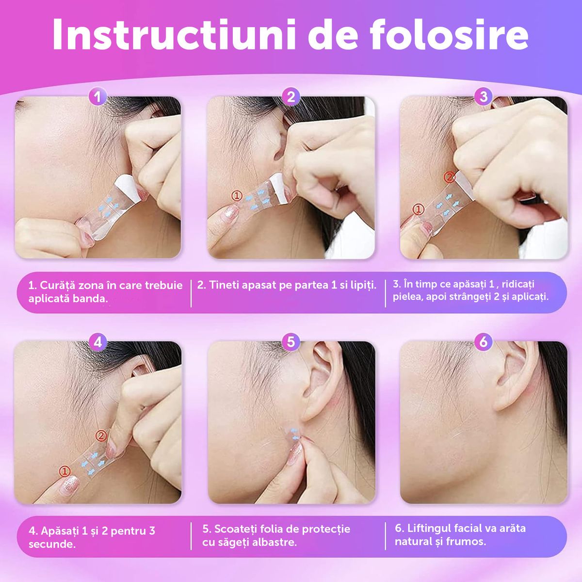 Set Plasturi Invizibili pentru Lifting Facial 6