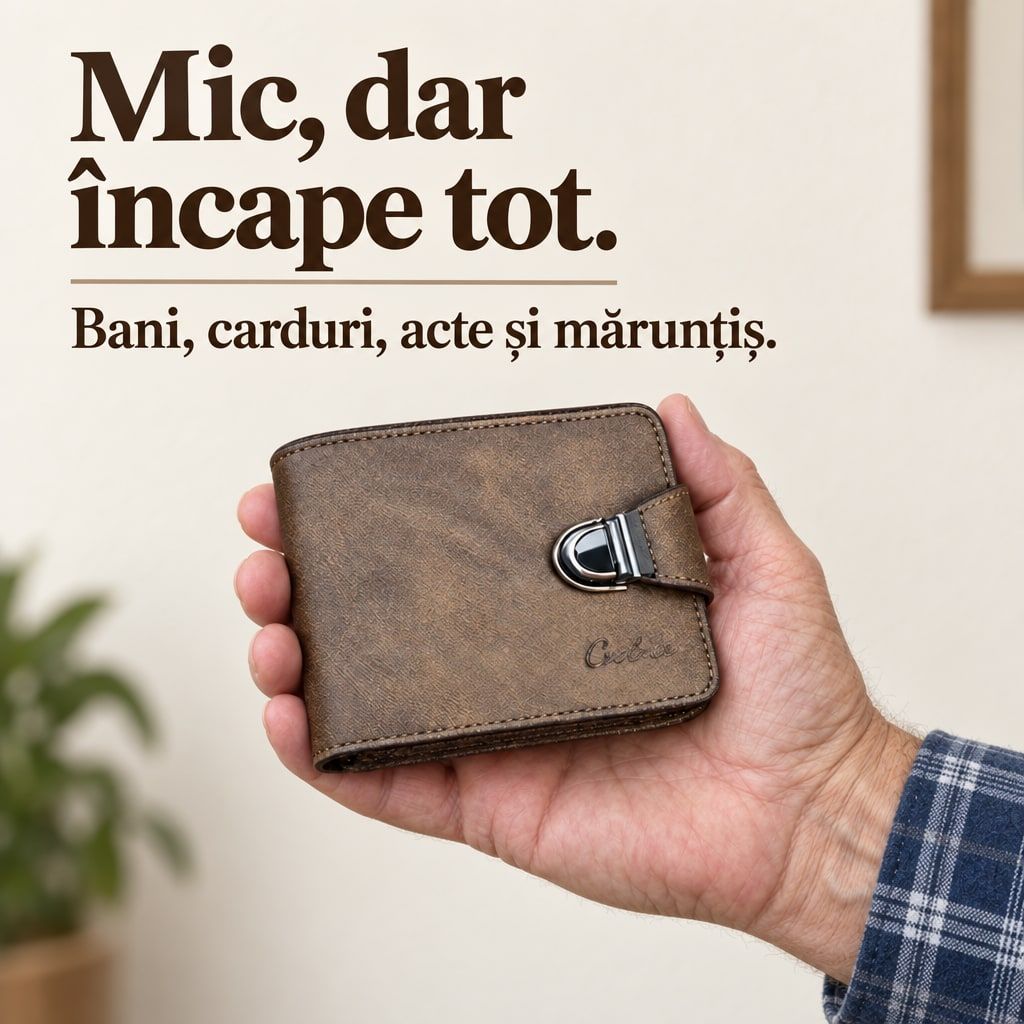 Portofel Barbatesc cu Design Business si Compartimentare Inteligenta 6
