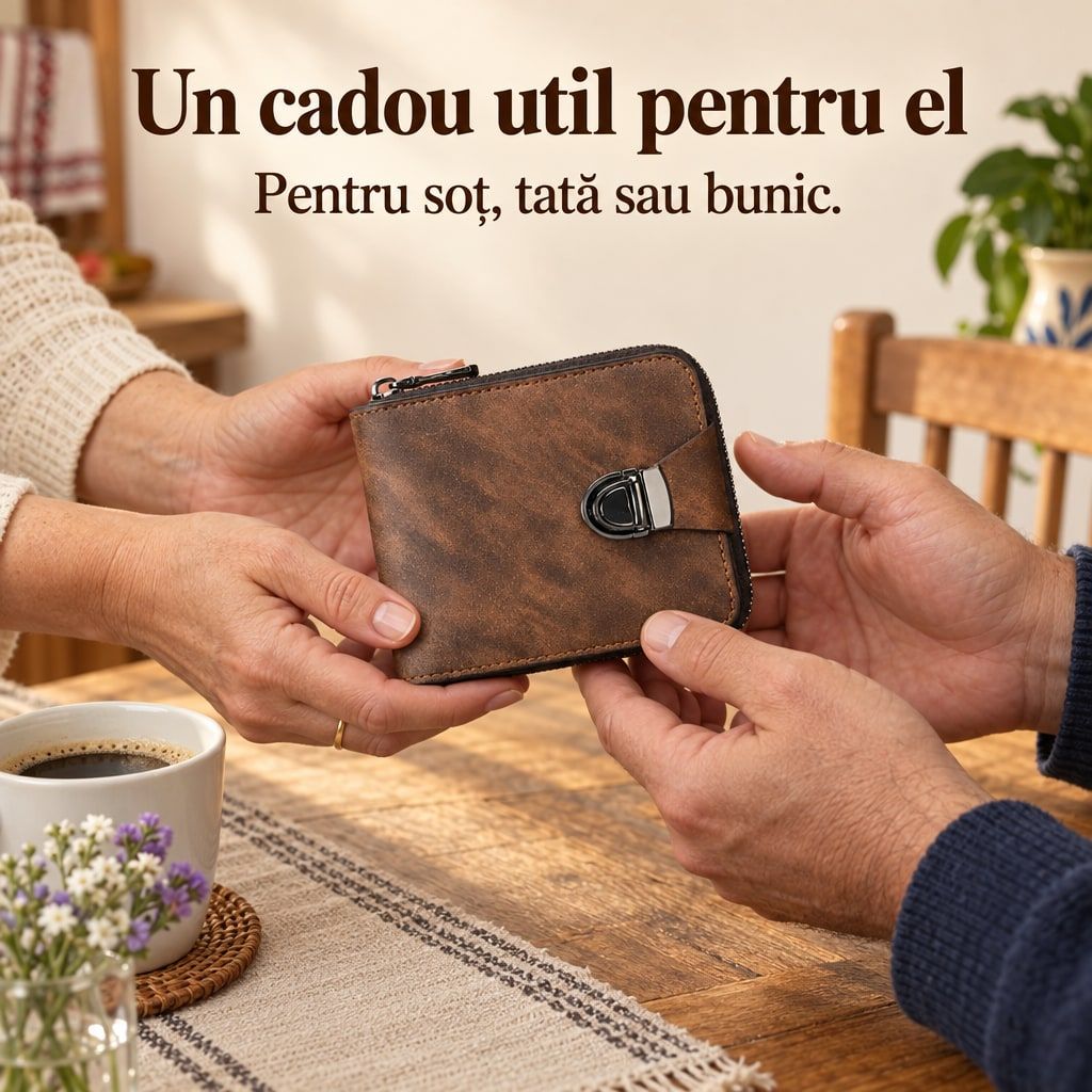 Portofel Barbatesc cu Design Business si Compartimentare Inteligenta 5