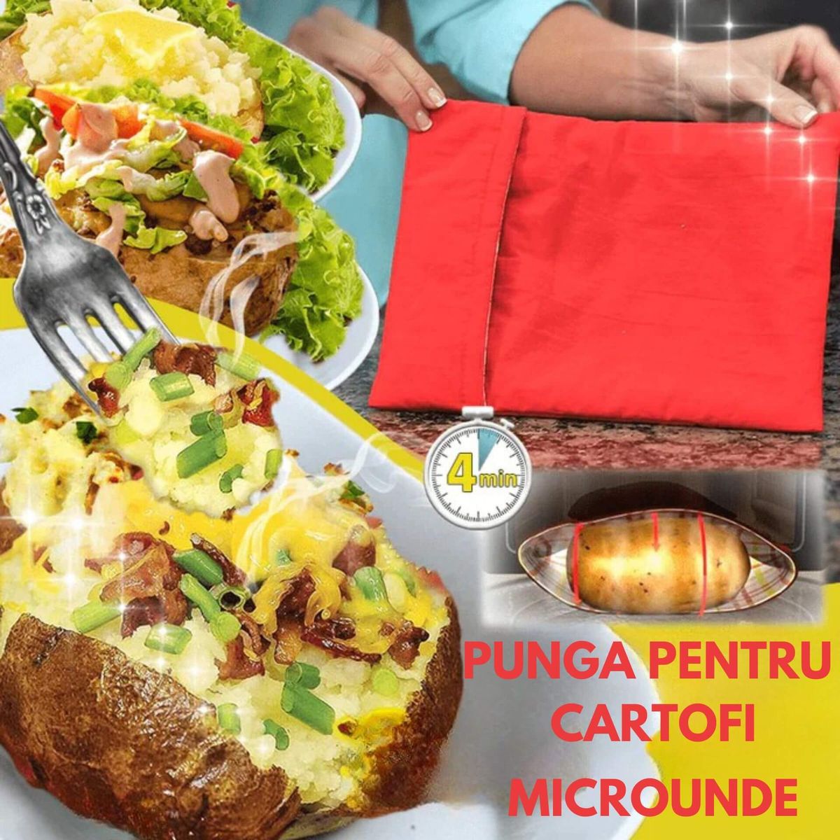 Punga Magica de Copt Cartofi la Microunde 2