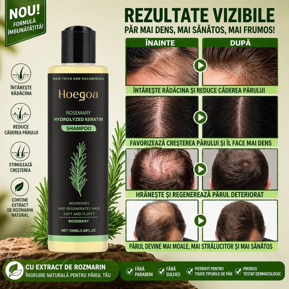 Sampon cu Keratina si Rozmarin pentru Par Fragil 2