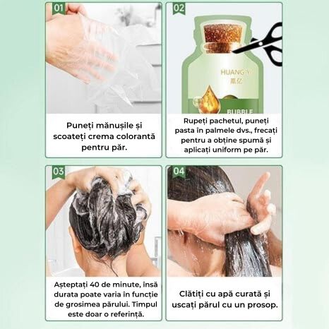 Set 10 Plicuri Șampon Colorant pentru Păr Alb 4