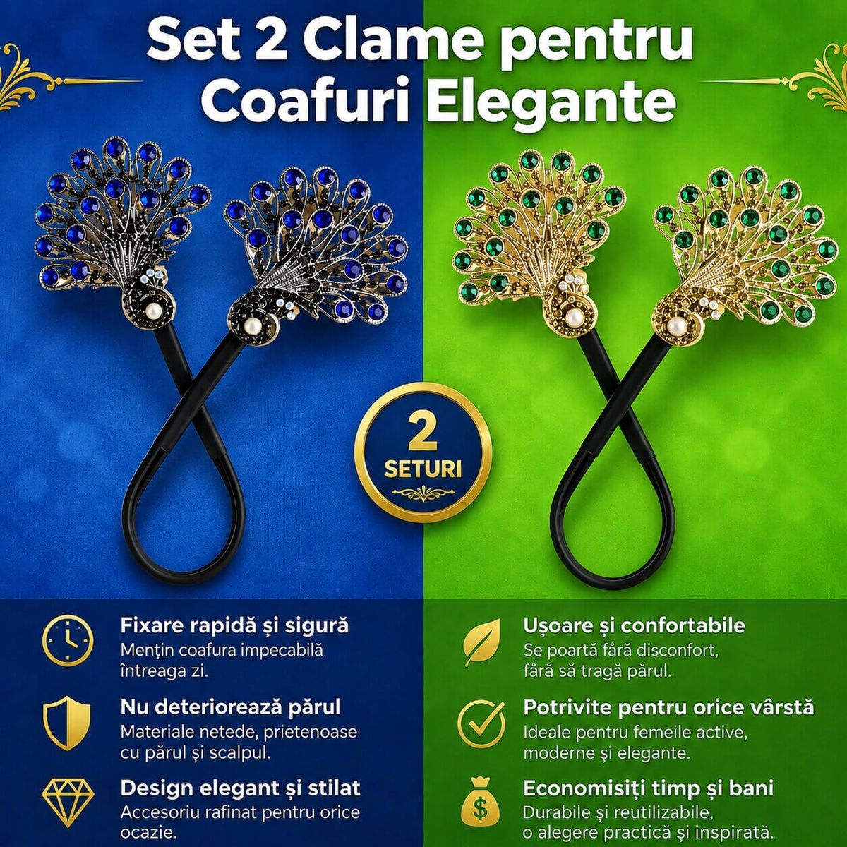 Set 2 Clame pentru Coafuri Elegante 5