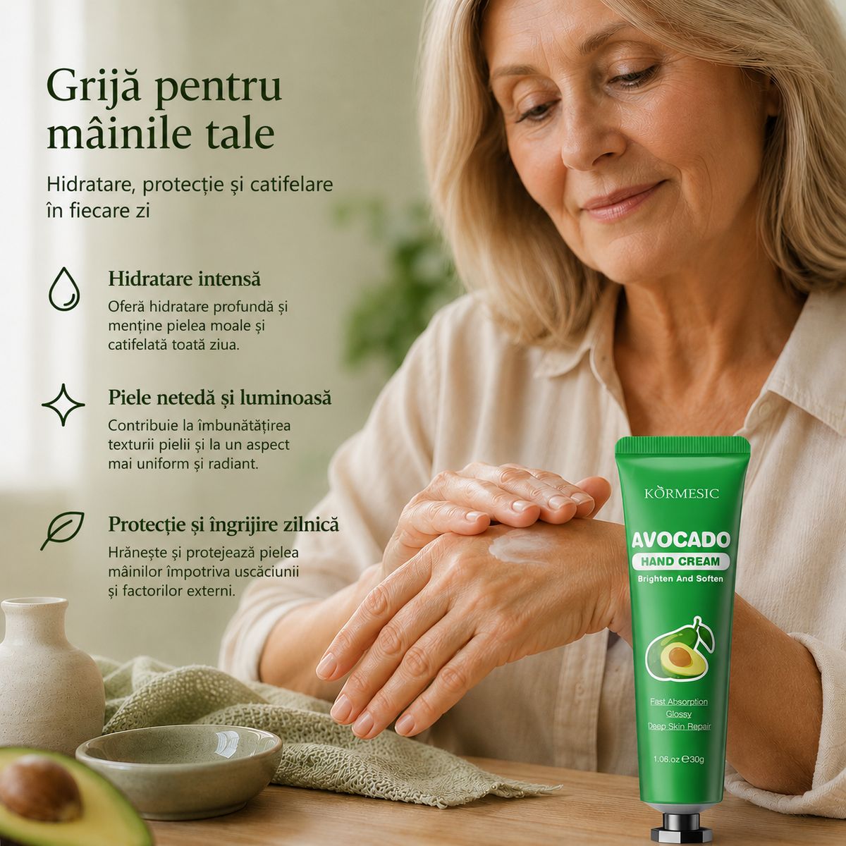 ÎNGRIJIRE SPECIALĂ PENTRU MÂINI MATURE