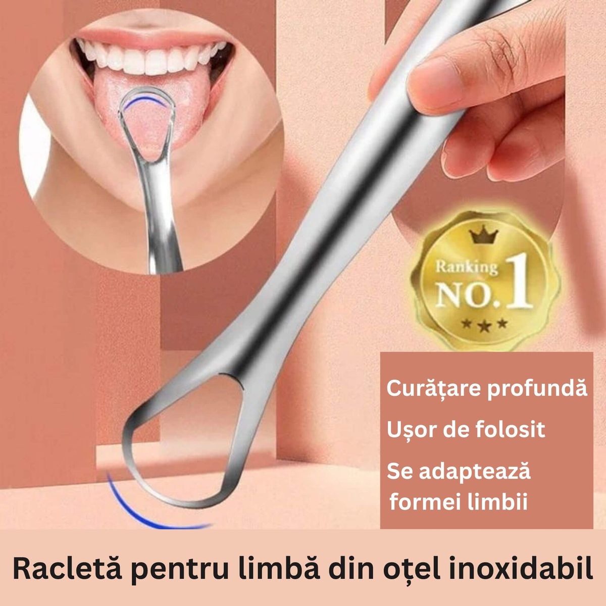 Set 2 Curatatoare din Otel Inoxidabil pentru Limba 3