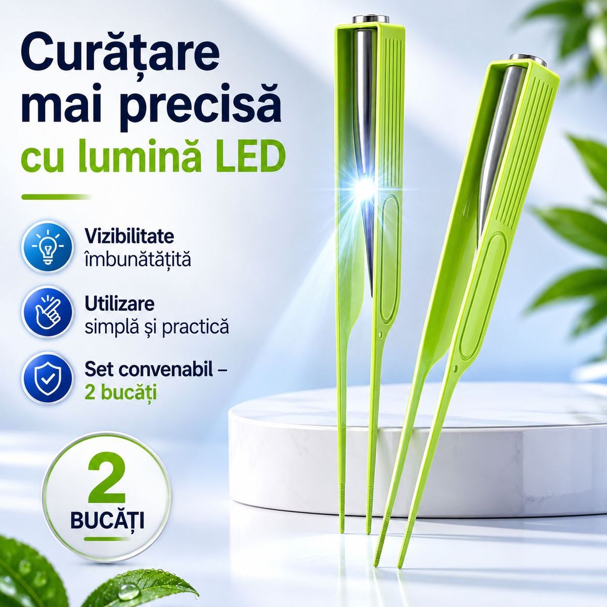 Set 2 Dispozitive cu Lumina pentru Curatarea Urechilor 2