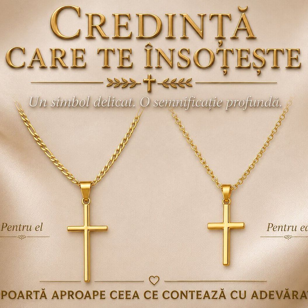 Set 2 Lantisoare Sfintite cu Cruce din Aur 2
