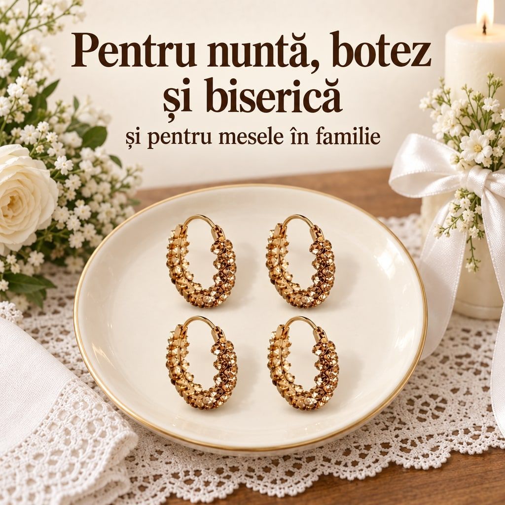 Set 2 Perechi Cercei Eleganti cu Cristale Stralucitoare 5